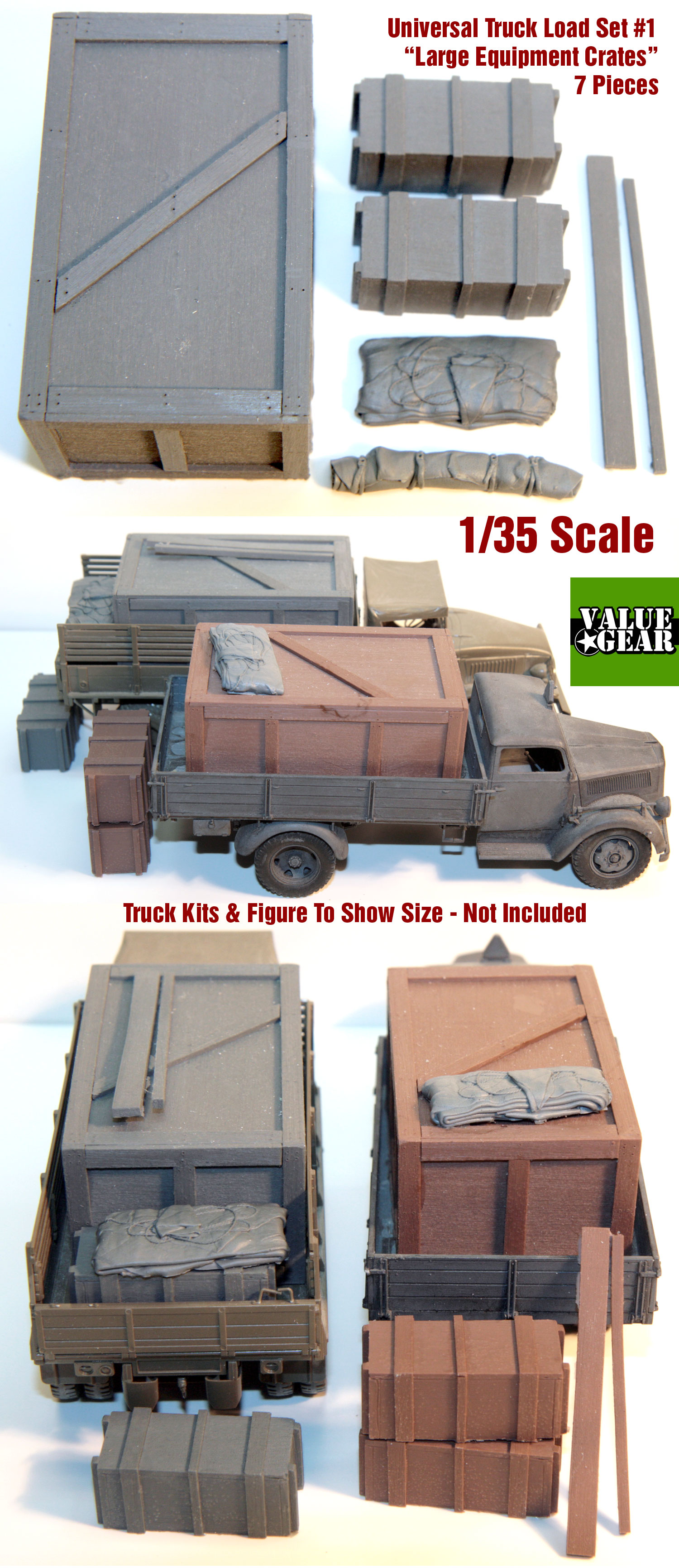 Value Gear 1/35 Universal/Generic Truck Load Set #5 TarpCovered Crates 
